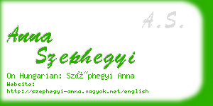 anna szephegyi business card